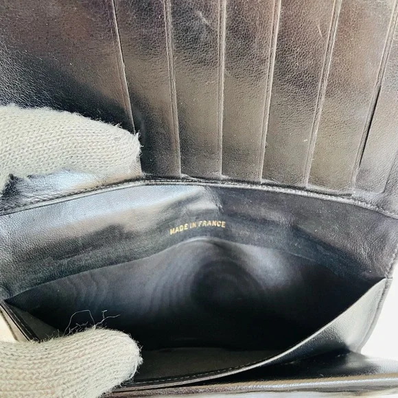 CHANEL Black Long Wallet Lambskin Leather - Picture 9 of 12